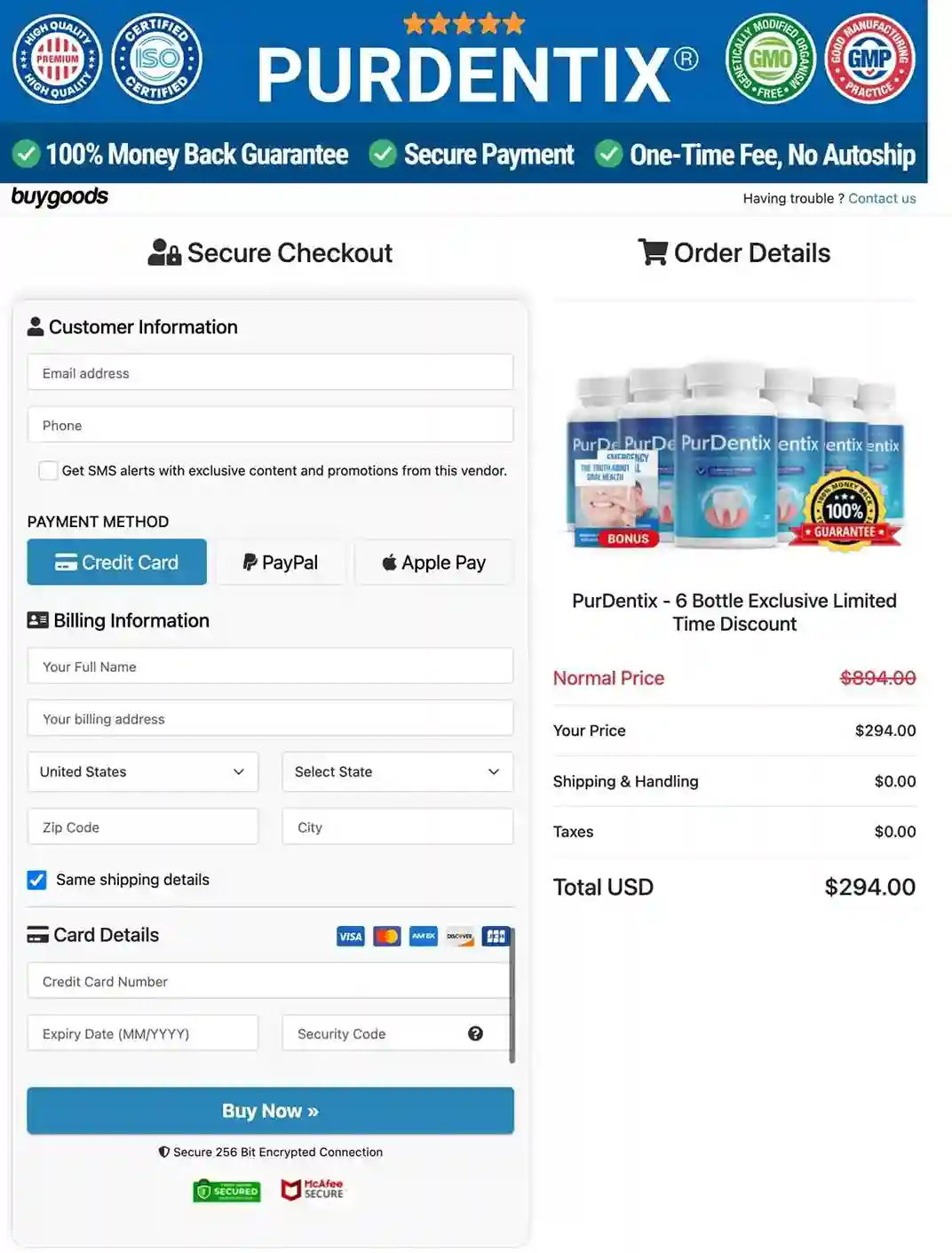 Purdentix &mdash; Official Secure Payment Page 2026